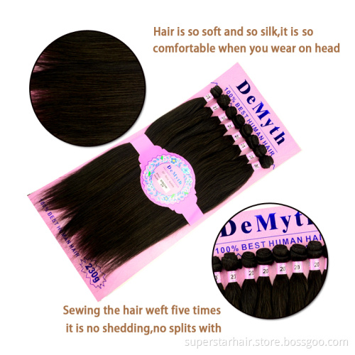 silk straight mixed hair weaves 6 pieces for one pack hair extension